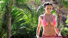 Look at this brunette teen's tits!