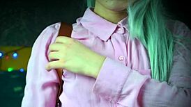 elizabeth liones tests glass dildo in every hole for spookyboogie cosplay