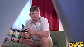 Fake Hostel - Teeny Babe Takes Two Big Cocks in Tight Pussy Threesome!