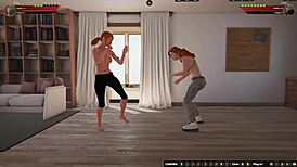 ginny and chelci go at it in a naked 3d fighter showdown with intense moves.