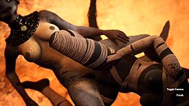 Furry Jackal Scissoring Furry Dragon