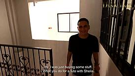 i meet sheila and fuck her pussy with monster cock in missionary and cum on tits