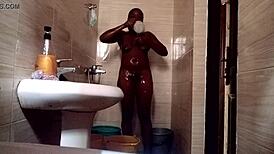 Steamy shower session, with black beauty Kuzy