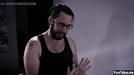 The student trades her pussy for a free room and gets thoroughly fucked by the landlord.