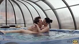 Suggestive Wet Fucking In Jacuzzi With Old Man