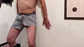 Woman Laughs While Slapping And Punching M-Male's Cock