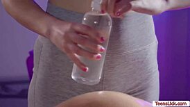 busty latina enjoys face sitting and licking from masseuse