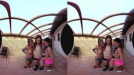 The three amazing table tennis pussies get hardcore group action