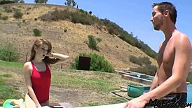 watch this 18 year old amateur get rough blowjob on first porn set!