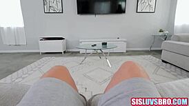 stepsister teases stepbrother then sucks his dick hard