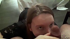 kiara night gives sensual blowjob with titty fuck and fingering