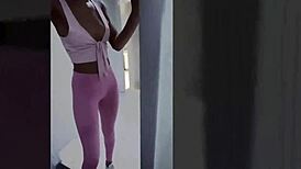 Mila mars has intense sex in the gym bathroom