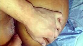 in this hard anal scene, the cum leaks out of her big ass