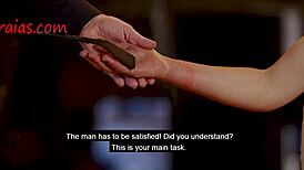 pain slut learns to suck big dildo