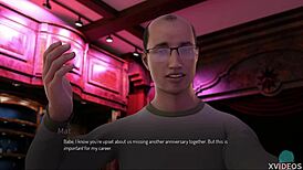 Man, the boss's wife has some stunning voluptuous tits in this college game!