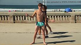 i love watching this twink dance on the beach with speedo bulge