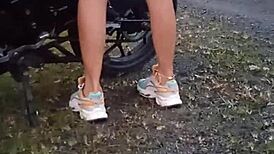 showing tits and pussy in public