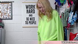Petite Blonde Shoplifter Caught and Fucked Hard