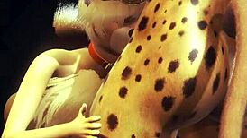 Young fox in furry yaoi hentai eagerly sucks two futanari dicks, sissy crossdressing in japanese asian manga style, until they cum in his mouth.