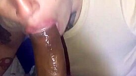 Early 8am cum blast in her thong after girlfriend's hungry sucking