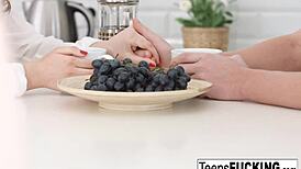 Teen Brunette Stasya Warms Up on a Cold Day