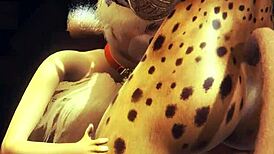 Young fox in furry yaoi hentai eagerly sucks two futanari dicks, sissy crossdressing in japanese asian manga style, until they cum in his mouth.