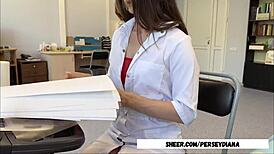 Nurse In Sexy Underwear Helps Me With Her Wet Pussy And Sex On The Table!