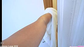 sexy horny busty milf asked me to join her in the shower