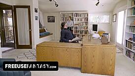 Gorgeous brunette bebe is the new personal assistant and her juicy pussy fits perfectly in the team