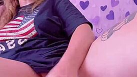 Huge red dildo makes her squirt 😍