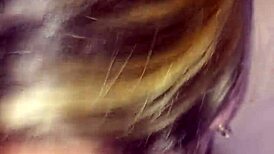 Early 8am cum blast in her thong after girlfriend's hungry sucking