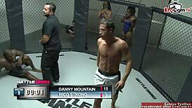 ब्रूनेट स्लट बिग टिट्स के साथ रिंग में बॉक्सर को चोदती है