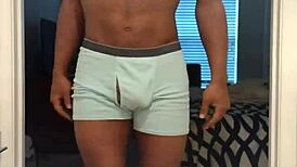 In this workout session, a cute mature woman barefoot in stockings performs solo exercises