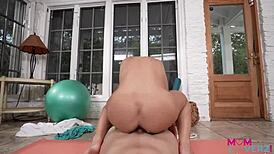 Stepmom madison brite's big tits and ass drive intense cowgirl riding