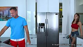 I can't resist banging my stepdaughter's natural tits by the pool