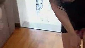 Milf Velvet Rain Masturbates with Huge Toy, Squirting on the Edge in Homemade Scene