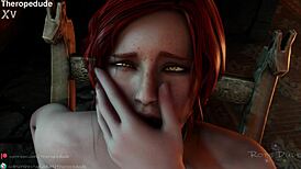 yo, check Triss tying herself up for solo play!