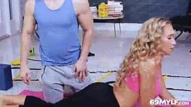 Watch Briana Banderas get horny during workout and cum all over her big ass!