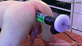 machine fuckin my ass with glowin mamba dildo, damn!