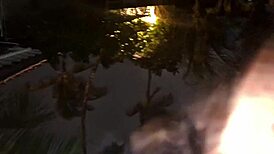 married woman shows off in public street