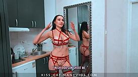 Delivery man scores with hot milf, pounding her ass and throat deep