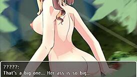 Anime girl with big ass jerks off monster cock in hentai fetish