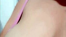 pounding the milf's big tits until she moans and cums