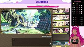 Vtuber Lewdneko Plays Evenicle Part 12 With Big Tits Moaning.