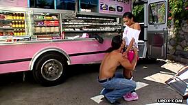 Ebony babe Emy Reyes GETS FUCKED outdoors. Sucking hard too!