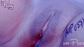 Amateur Asian babe fingers her tight pussy in close-up view