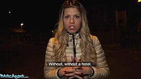 public agent finds lost spanish babe macarena lewis bent over in garage