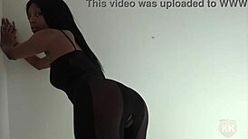 groping her ass in pantyhose during freeze!