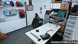 Sexy Milf Thief Sovereign Syre Seduces Mall Officer for Escape