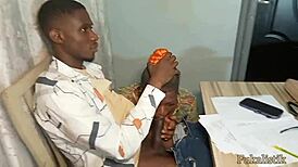 my client's busty wife lured me right in the office today